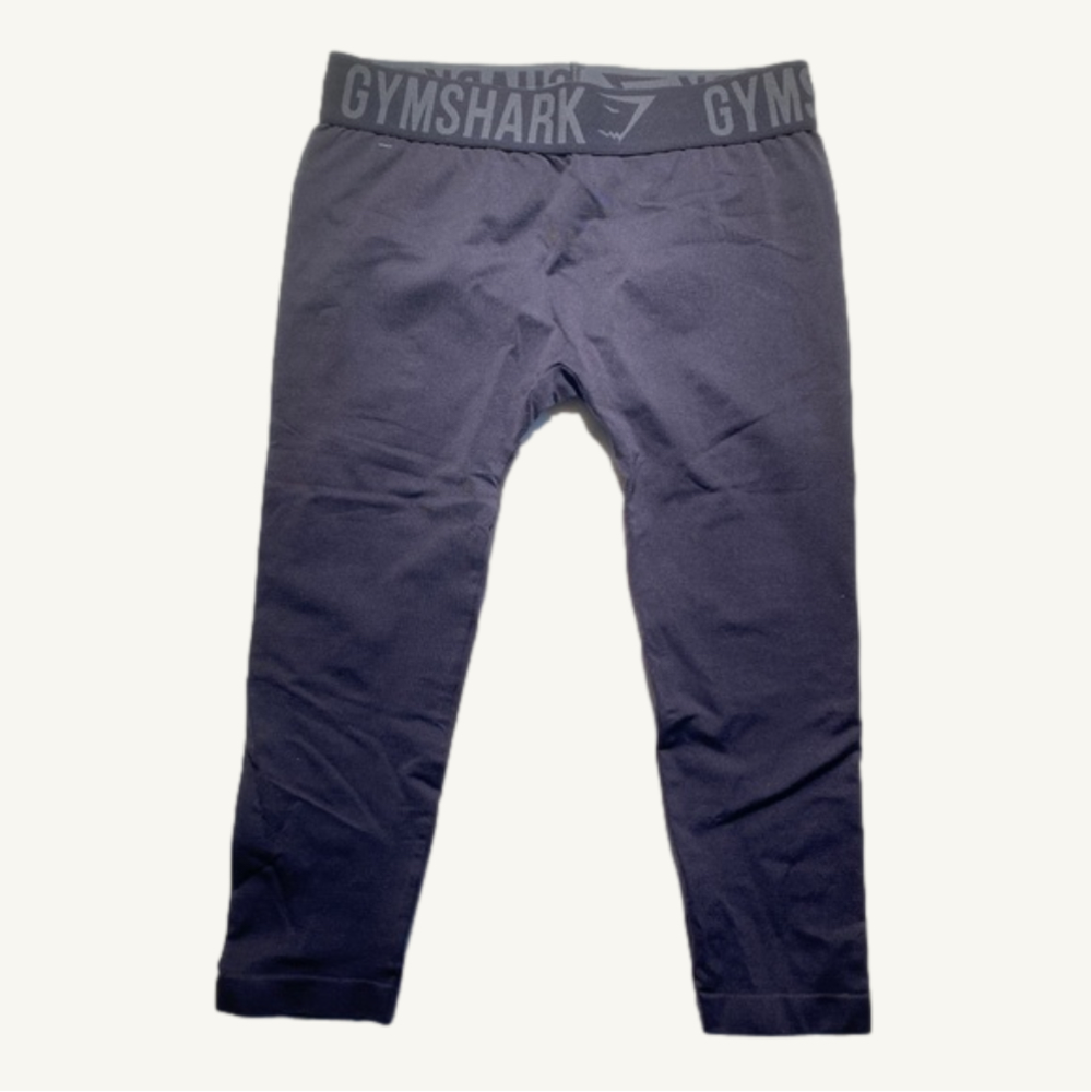 Gymshark Black & Grey Seamless Cropped Leggings Size Small